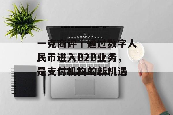 一克商评｜通过数字人民币进入B2B业务，是支付机构的新机遇