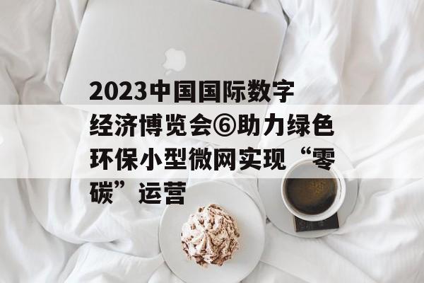 2023中国国际数字经济博览会⑥助力绿色环保小型微网实现“零碳”运营